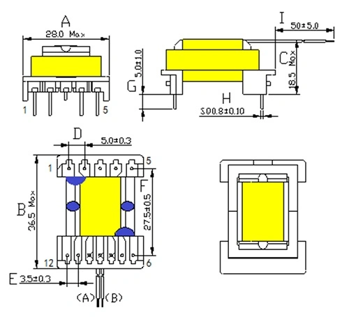 Customized SMD Type CCFL Transformers (IKP-EEL Series)