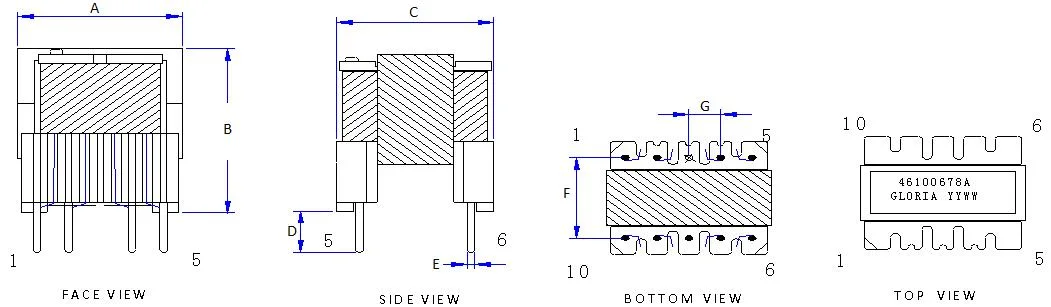 High Frequency SMPS Transformer Gcl Alliance Maker Ee Type Ee13 Mn-Zn Switching Power Supply Flyback Transformer