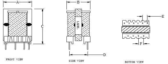 Small Electrical Pulse Litz Wire High Frequency Transformer Eel16 Eel19