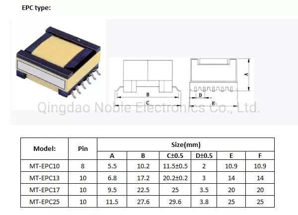 EPC17 Series Switching Power High Frequency Transformer in Ferrite Core